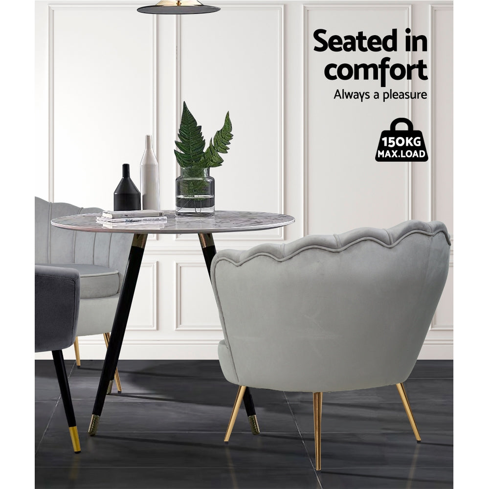 Artiss Armchair Velvet Grey Callista 4