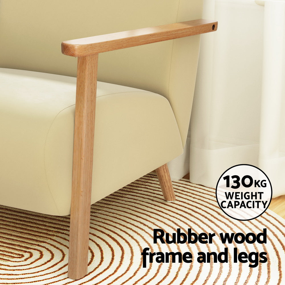 Artiss Armchair Velvet Yellow Olie 6