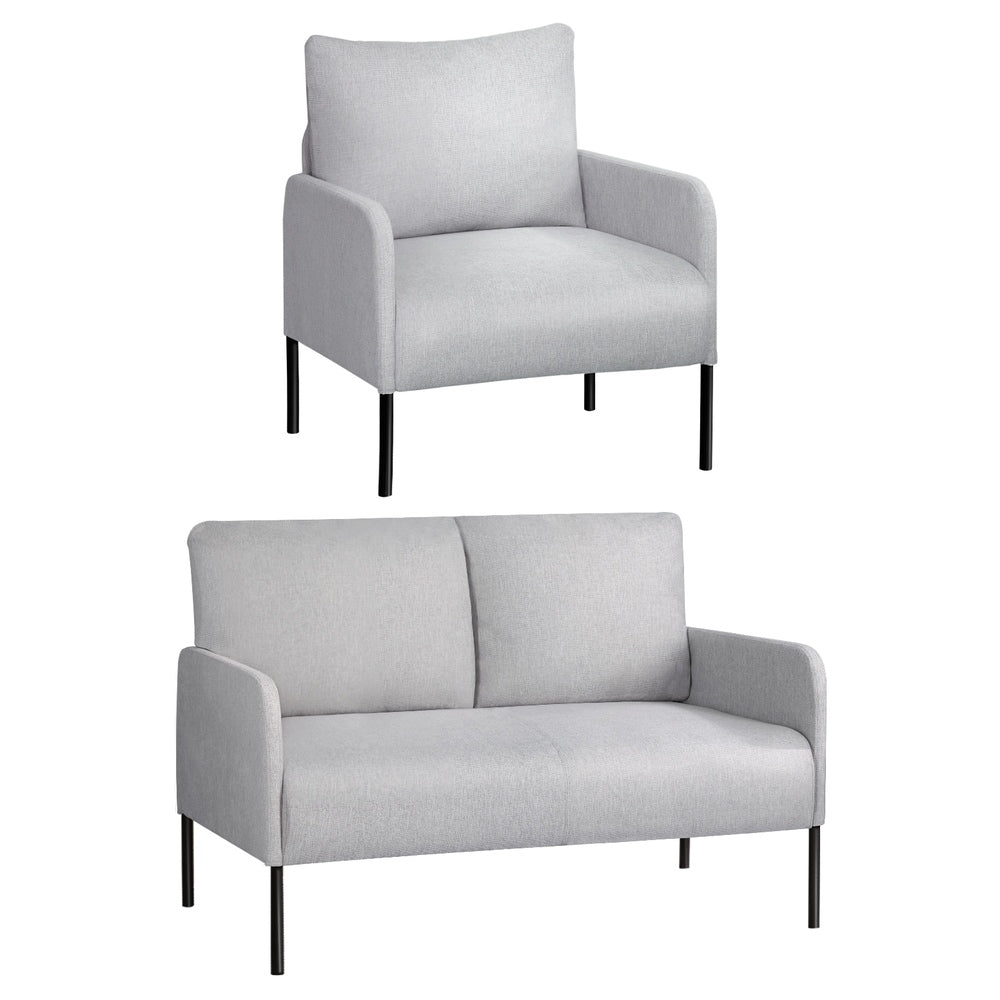 Artiss Armchair 4 Seater Sofa Set Pillow Gery Kane 7