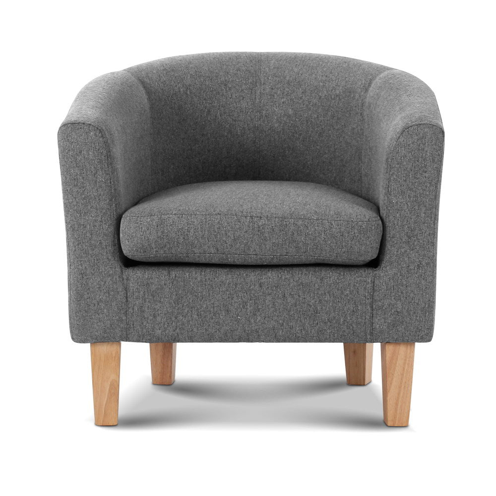 Artiss Abby Fabric Armchair - Grey 3