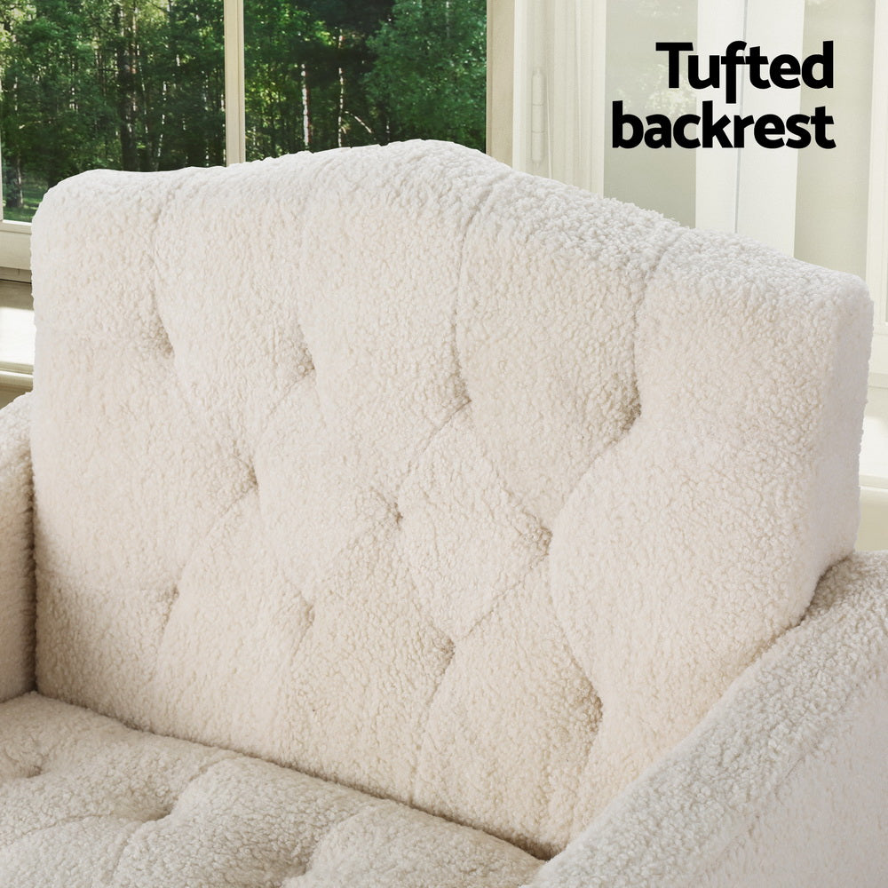 Artiss Armchair Boucle Beige Nicole 4