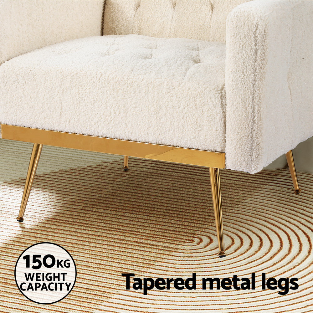 Artiss Armchair Boucle Beige Nicole 6