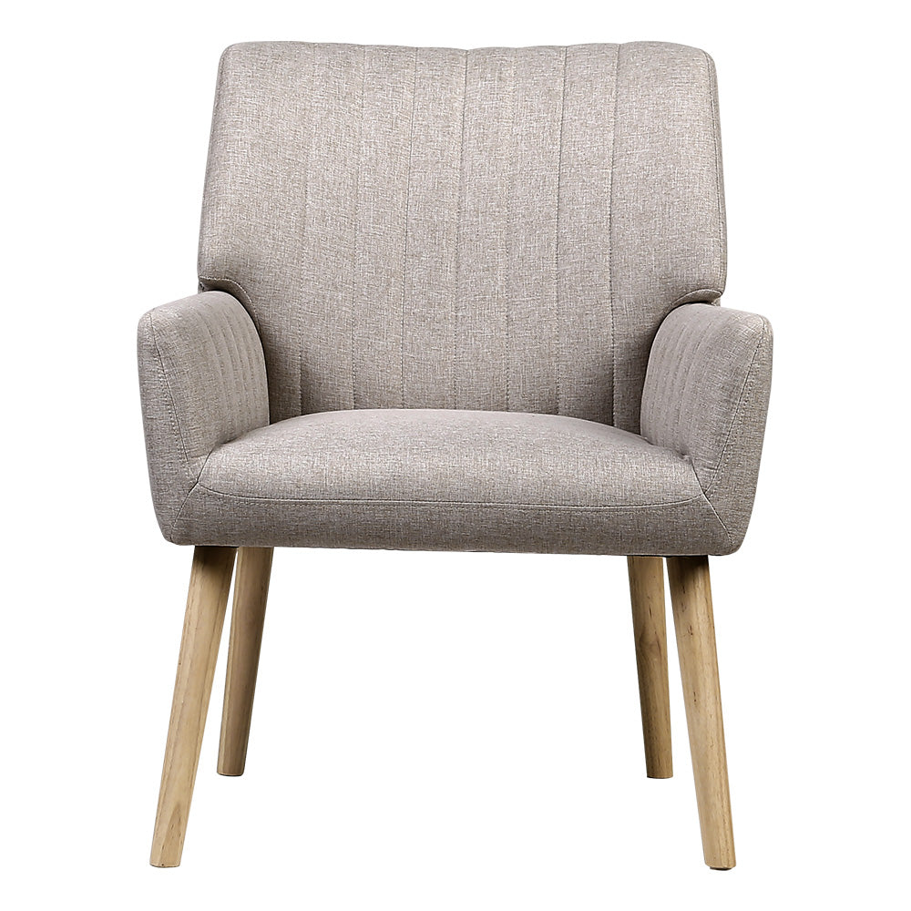 Artiss Armchair Fabric Beige Sebastini 3