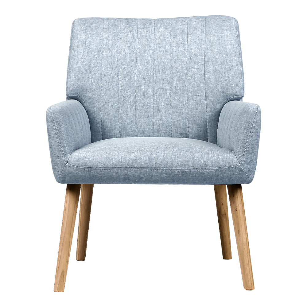 Artiss Armchair Fabric Blue Grey Sebastini 3