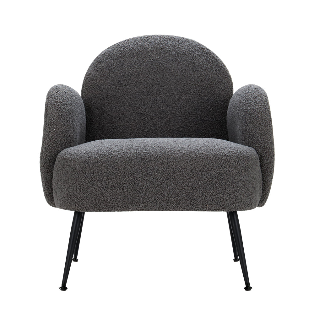 Artiss Armchair Boucle Charcoal Hanes 3