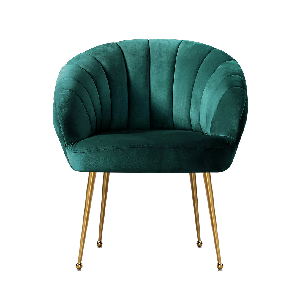 Artiss Armchair Velvet Green Eloise 3