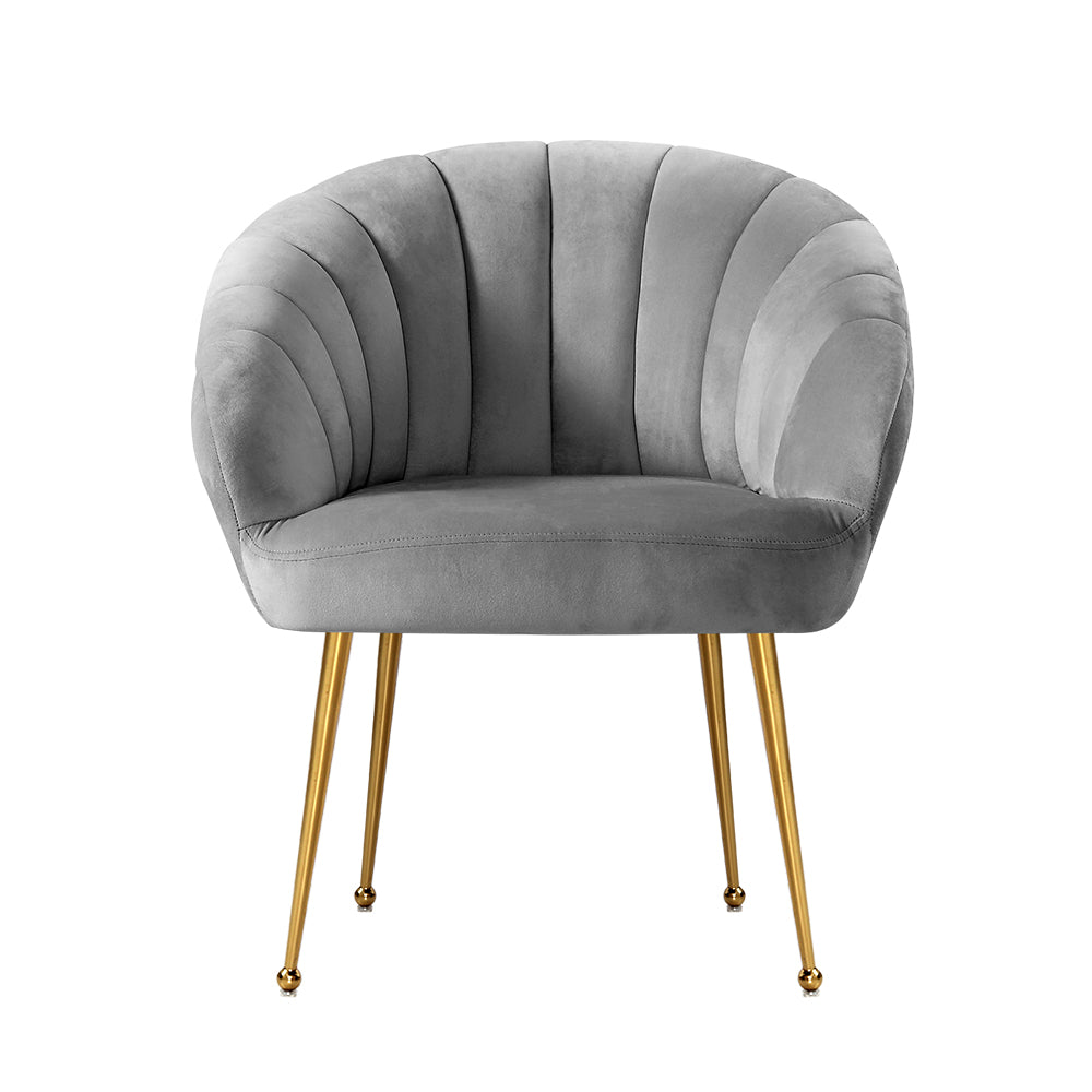 Artiss Armchair Velvet Grey Eloise 3
