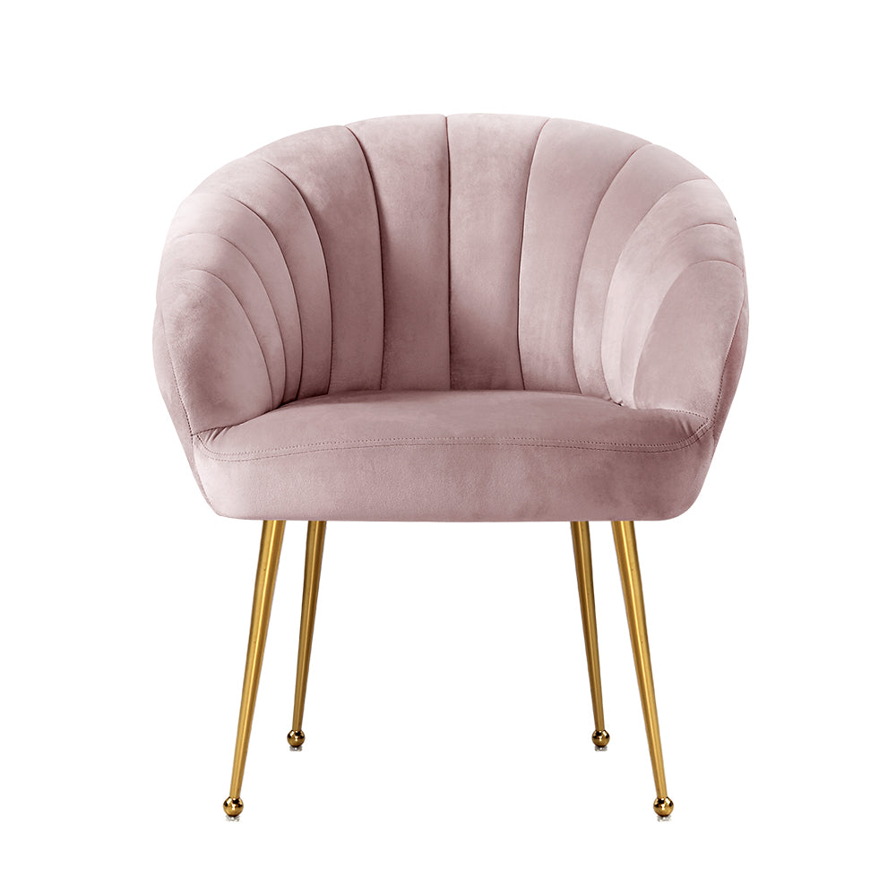 Artiss Armchair Velvet Pink Eloise 3