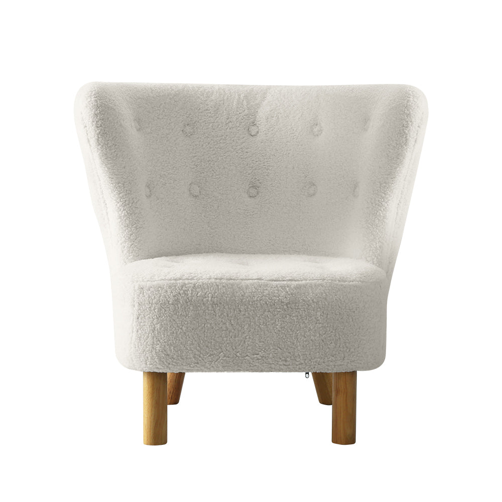 Artiss Armchair Lounge Accent Chair Armchairs Couch Chairs Sofa Bedroom White 3