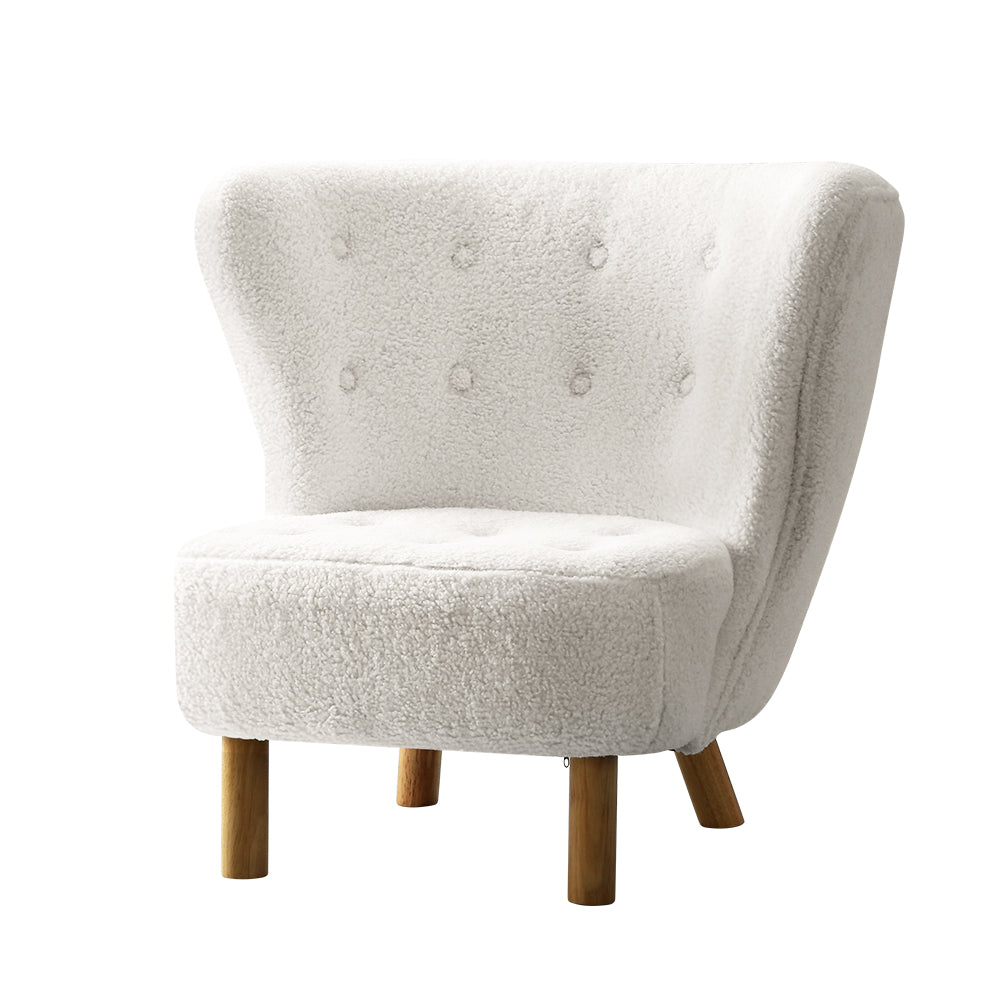 Artiss Armchair Lounge Accent Chair Armchairs Couch Chairs Sofa Bedroom White 7