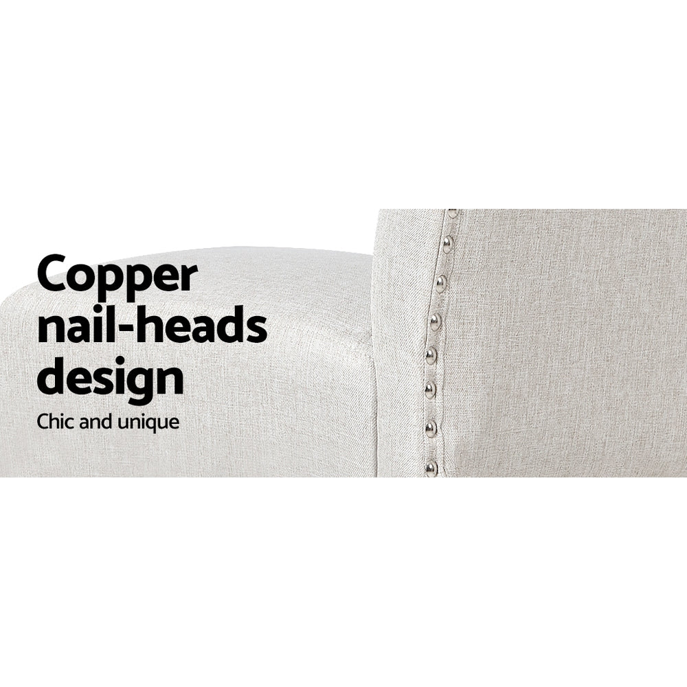 Artiss 2x Bar Stools Linen Upholstered Chairs 6