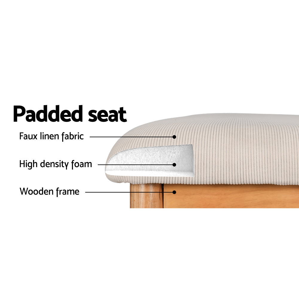 Artiss Dining Bench Upholstery Seat Wooden Chair 106cm 5