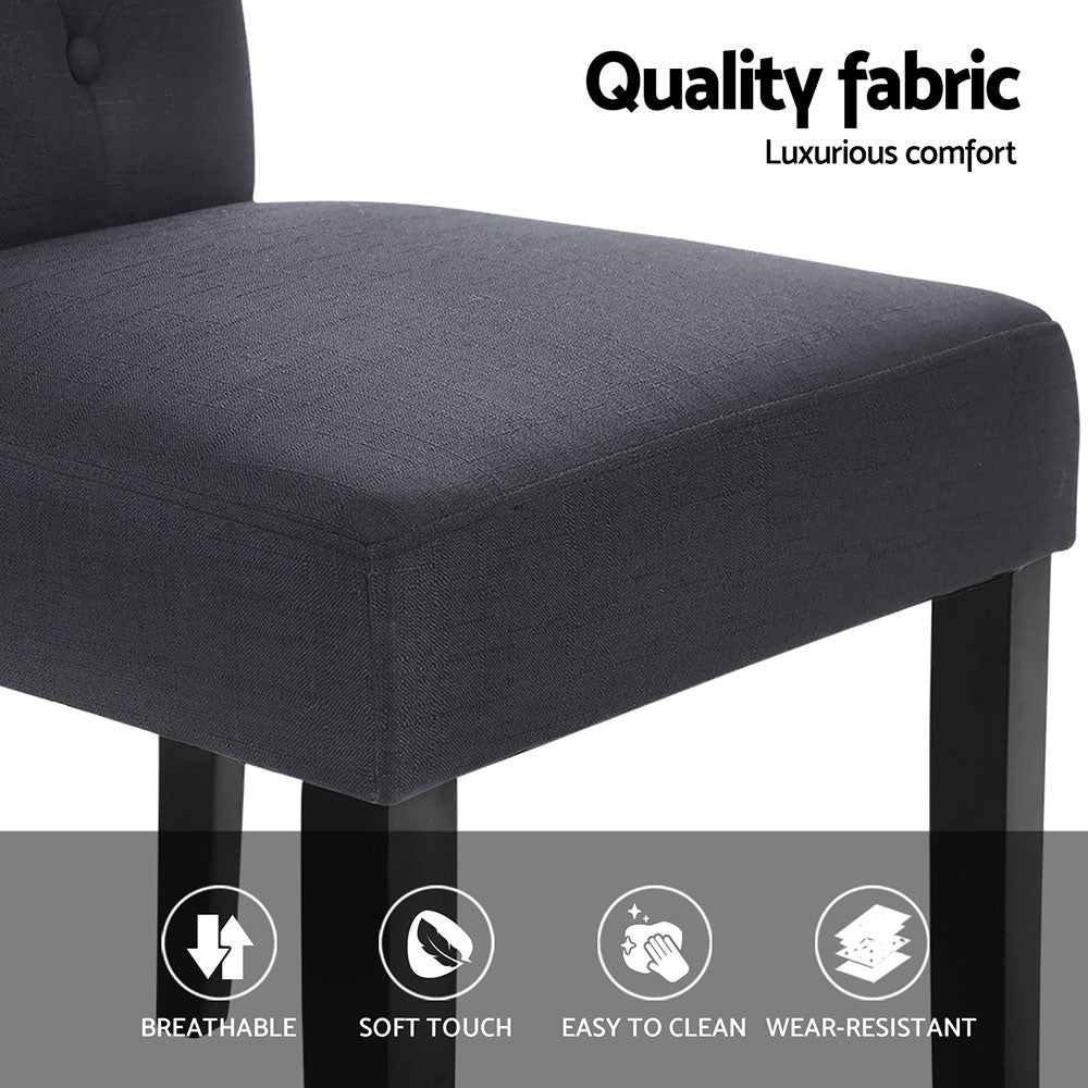 Artiss Dining Chairs Set of 4 Linen Parsons Chair Dark Grey 6