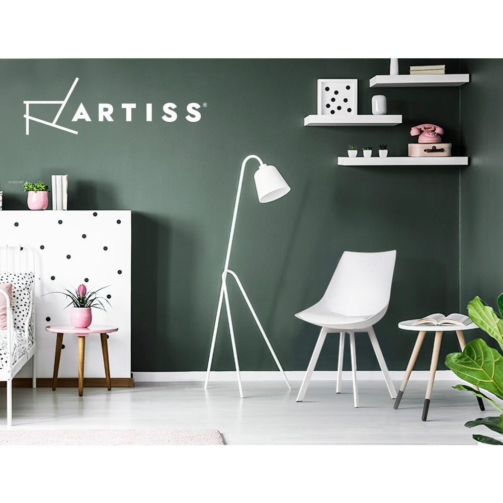 Artiss Dining Chairs Set of 2 PU Leather Plastic Metal White 6