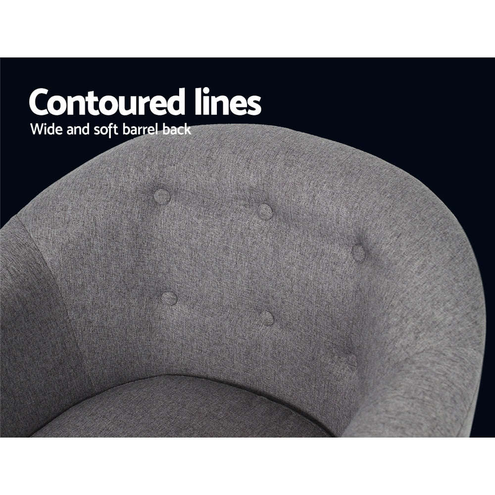 Artiss Armchair Tub Chair Grey Adora 5