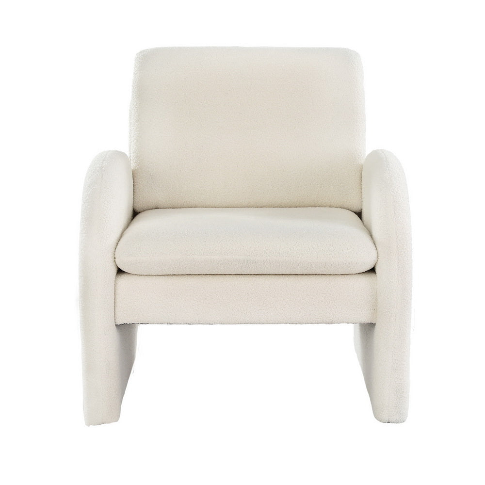 Artiss Armchair Accent Chair Lounge Tub Sofa Couch Curved Arm Seat Boucle White 3