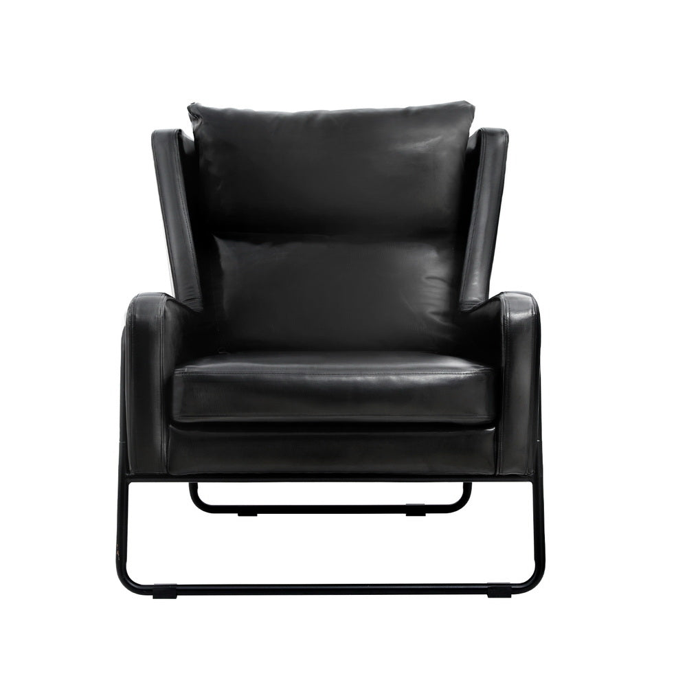 Artiss Armchair Accent Chair PU Leather Wingback Black 3