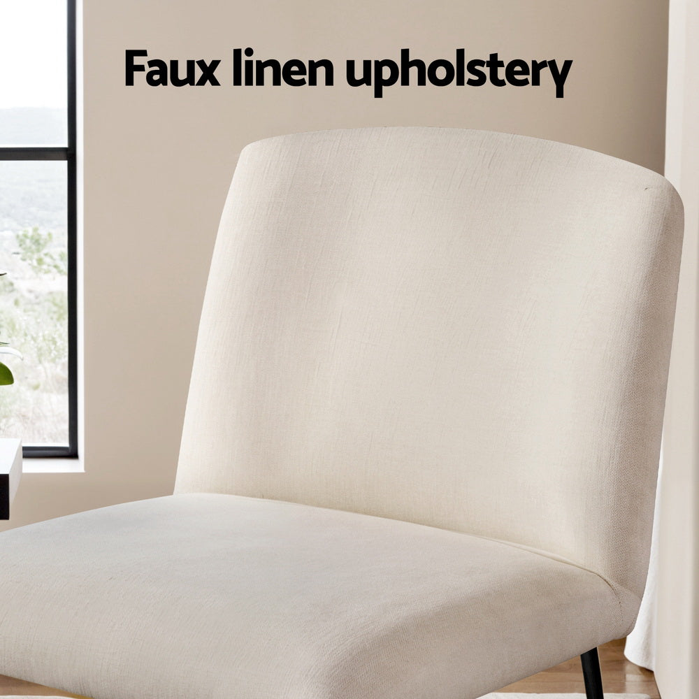 Artiss Accent Chair Armchair Cross Leg Beige 5