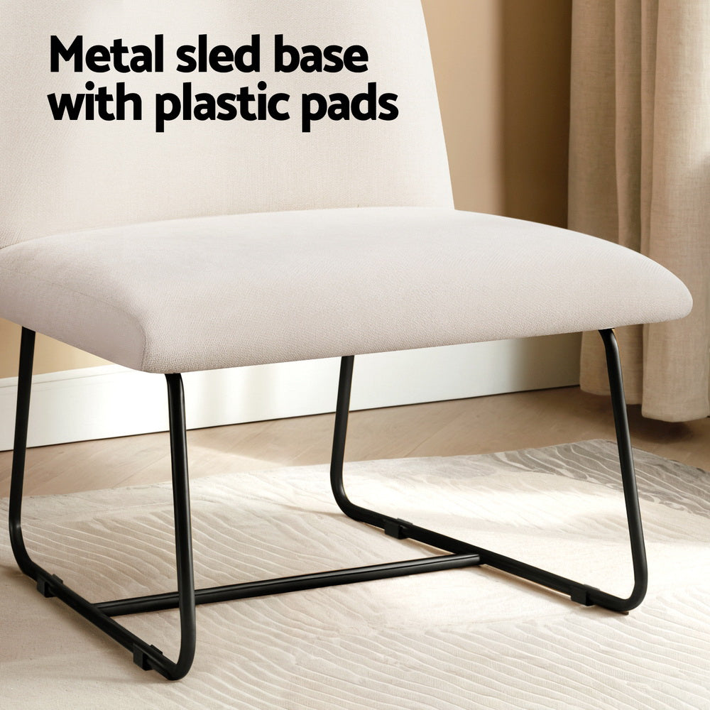 Artiss Accent Chair Armchair Cross Leg Beige 6