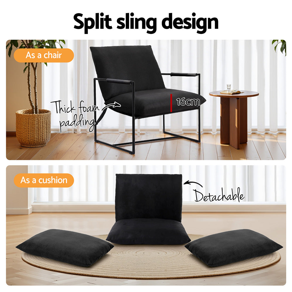 Artiss Armchair Lounge Chair Sling Black 4
