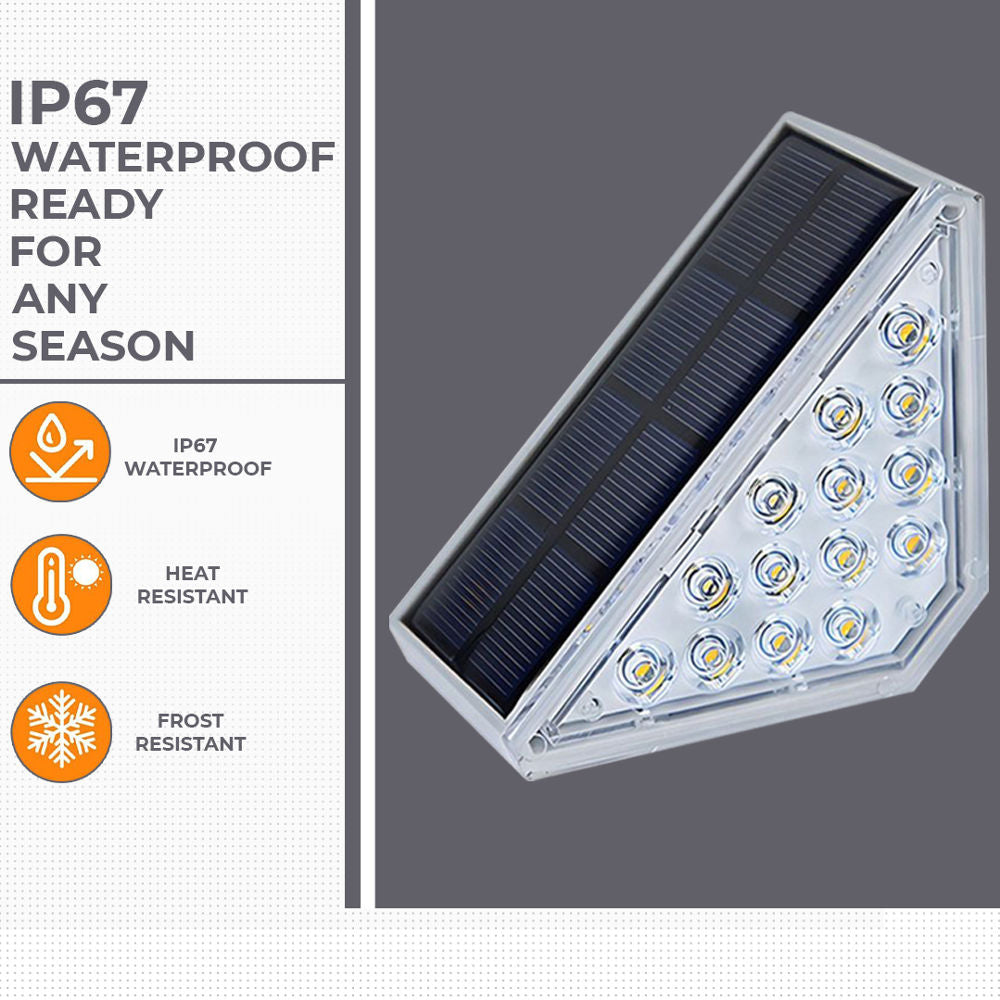 Dimnezz Solar Warm White Triangle Step Lights 4