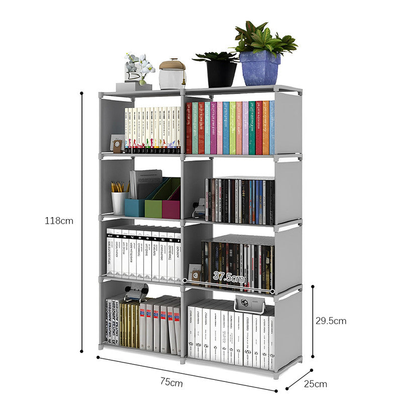 Hivvago 8 Grid Storage Rack Bookshelf Organizer Lightweight Durable Shelf 3