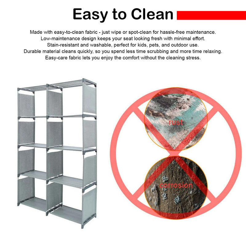 Hivvago 8 Grid Storage Rack Bookshelf Organizer Lightweight Durable Shelf 8