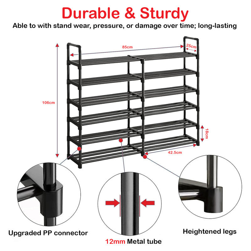 Hivvago 6 Tiers Shoe Rack Storage Organizer Shelf Adjustable Space Saver 3