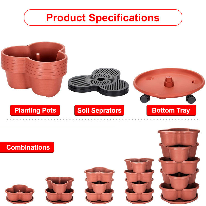 Hivvago 5-Tier Vertical Garden Planter – Stackable Indoor/Outdoor Pot with Base 5