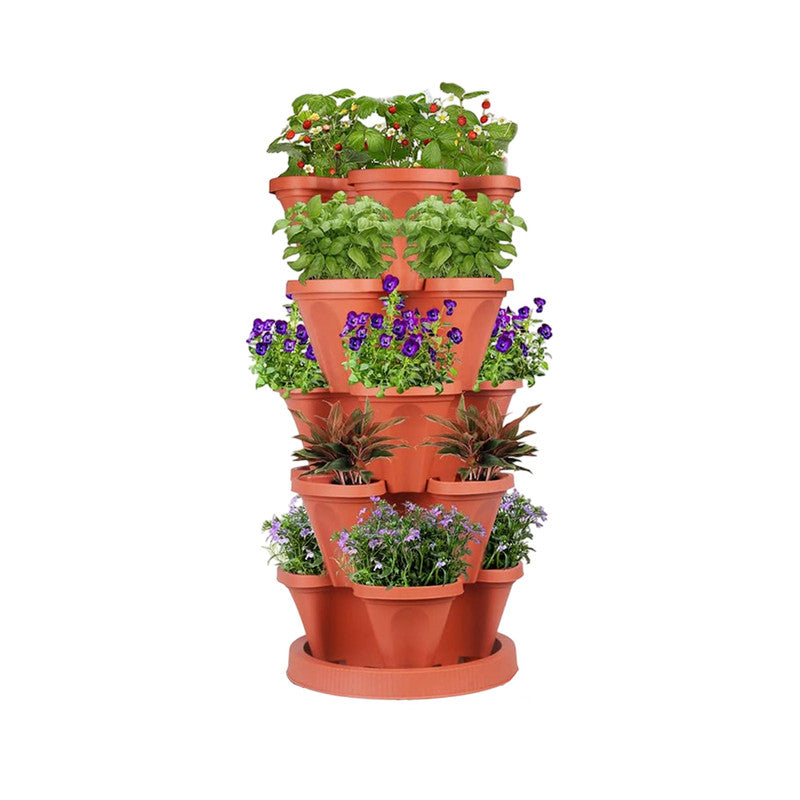 Hivvago 5-Tier Vertical Garden Planter – Stackable Indoor/Outdoor Pot with Base 7