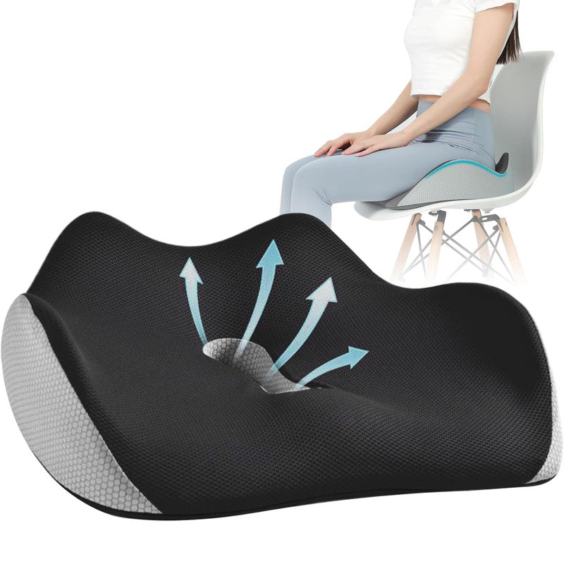 Hivvago Memory Foam Seat Cushion – Ergonomic Support for Office, Car & Home, Grey 5