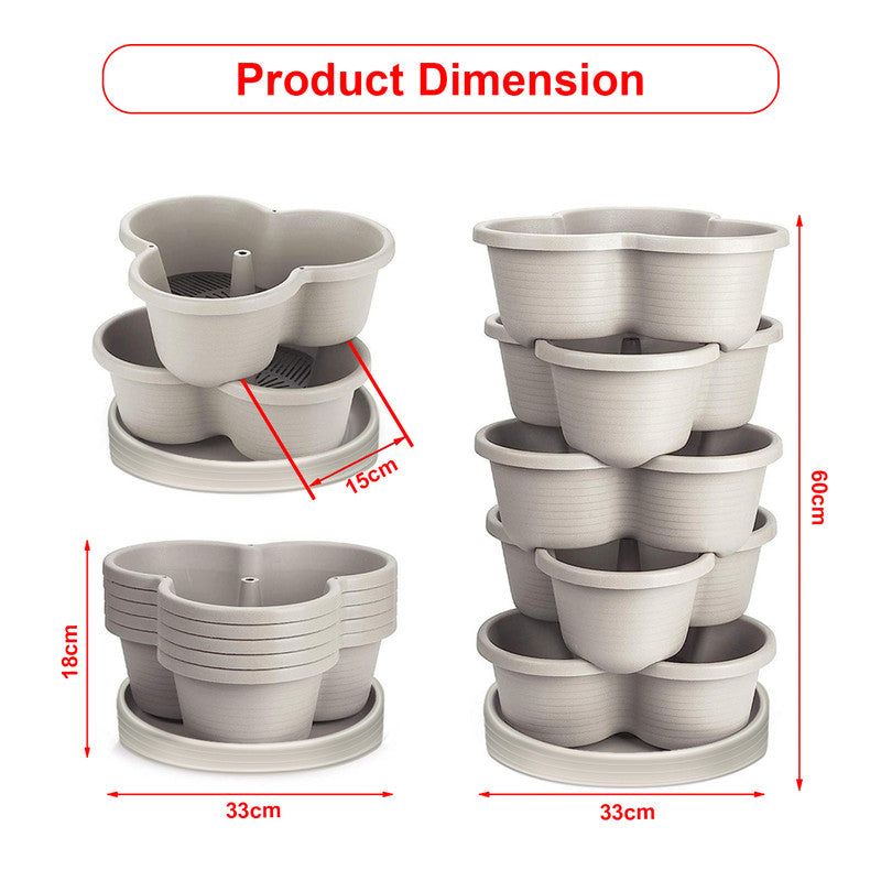 Hivvago 5-Tier Vertical Garden Planter – Stackable Indoor/Outdoor Pot with Base 3