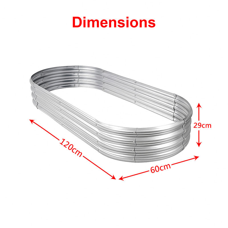 Hivvago Raised Garden Bed – Galvanized Steel Planter Box with Open Base, Silver 3