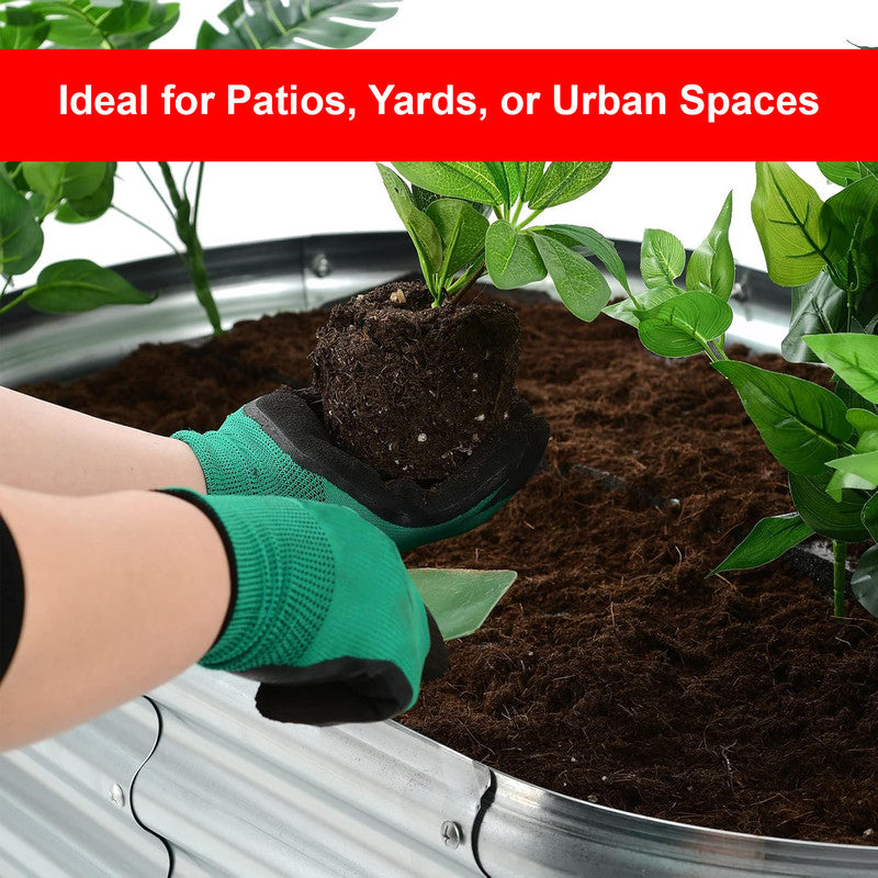 Hivvago Raised Garden Bed – Galvanized Steel Planter Box with Open Base, Silver 5