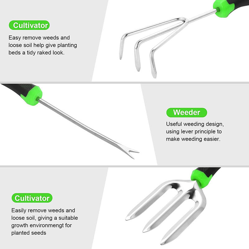 Hivvago 8-Piece Stainless Steel Garden Tool Set with Tote & Gloves 6