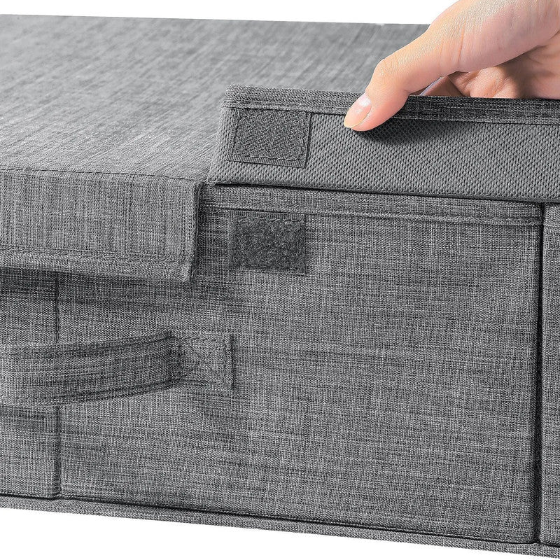 Hivvago Underbed Storage Container – Foldable Box with Lids & Label Pocket