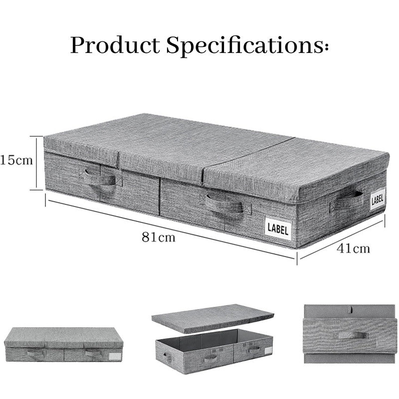 Hivvago Underbed Storage Container – Foldable Box with Lids & Label Pocket 3