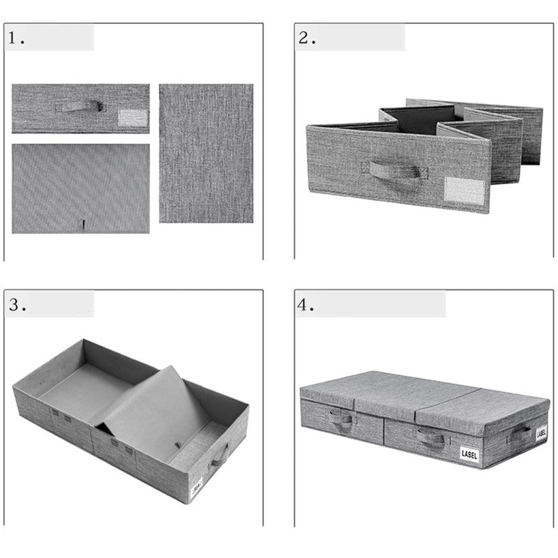 Hivvago Underbed Storage Container – Foldable Box with Lids & Label Pocket 6