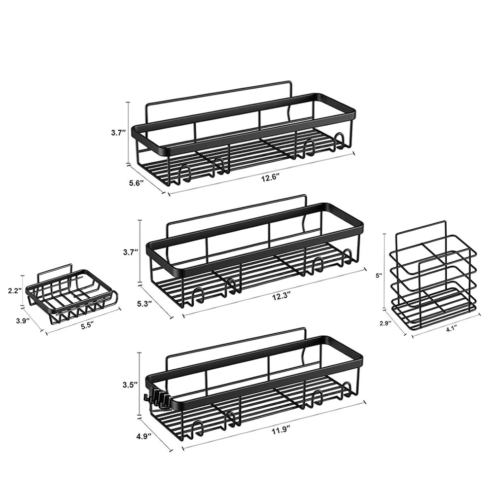 Hivvago Stainless Steel Bathroom Organizer with Adhesive Shelves 3