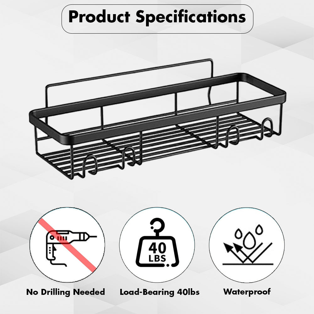 Hivvago Stainless Steel Bathroom Organizer with Adhesive Shelves 5