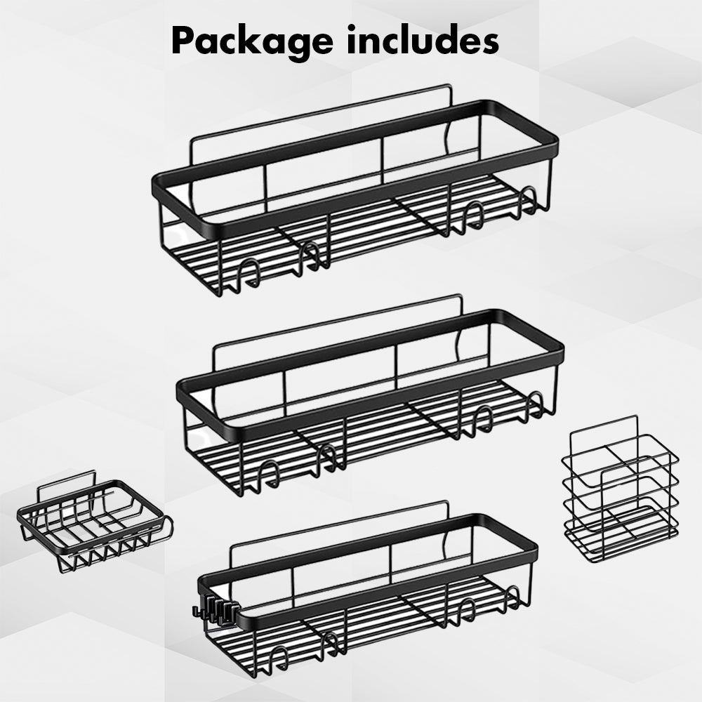 Hivvago Stainless Steel Bathroom Organizer with Adhesive Shelves 8