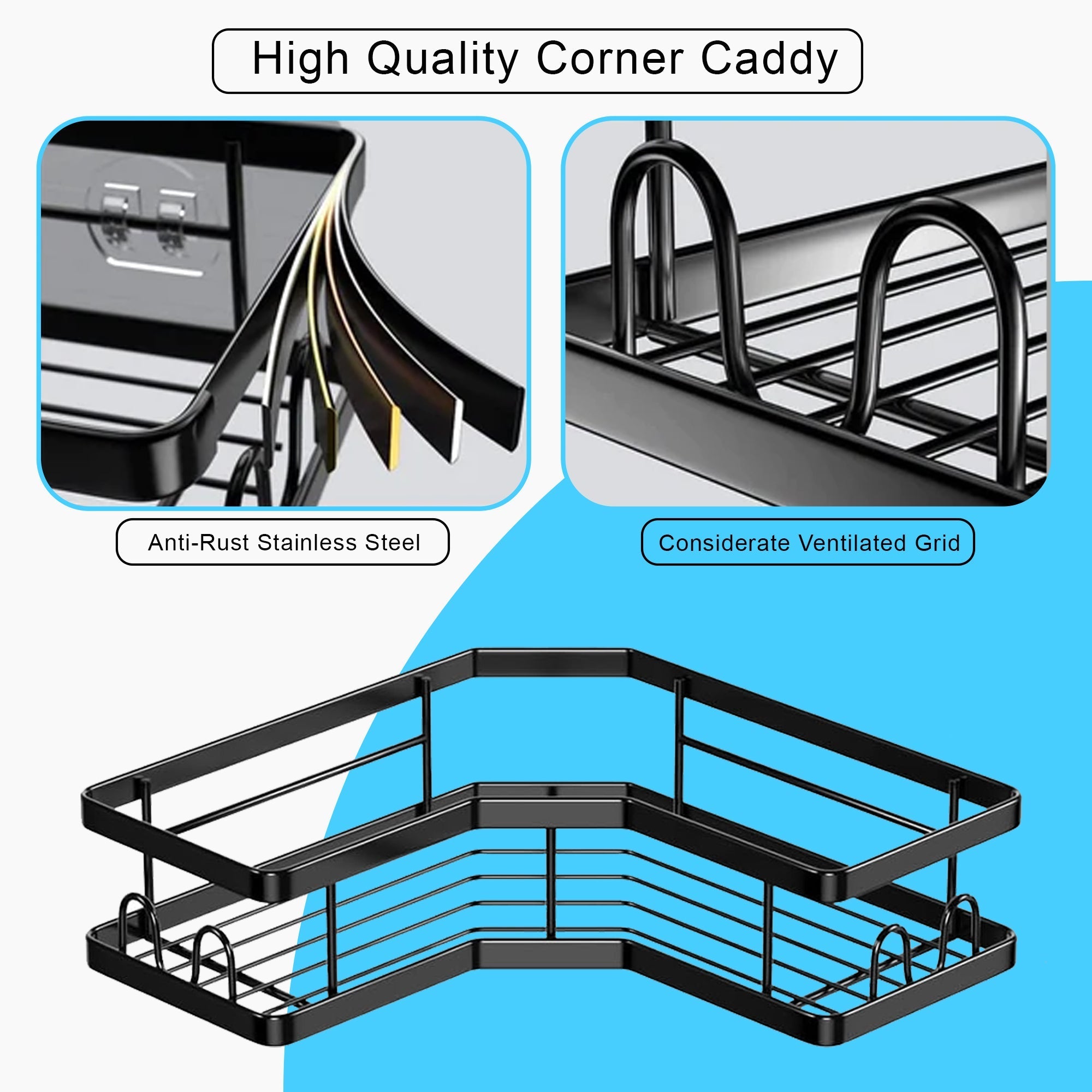 Hivvago Stainless Steel Bathroom Organizer Shelves 3