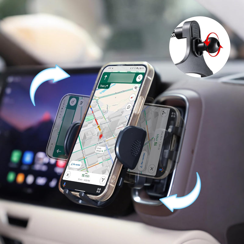 Urbanoki 4 in 1 Car Phone Holder Dashboard Windshield Vent Mount for All Phones - Black 3