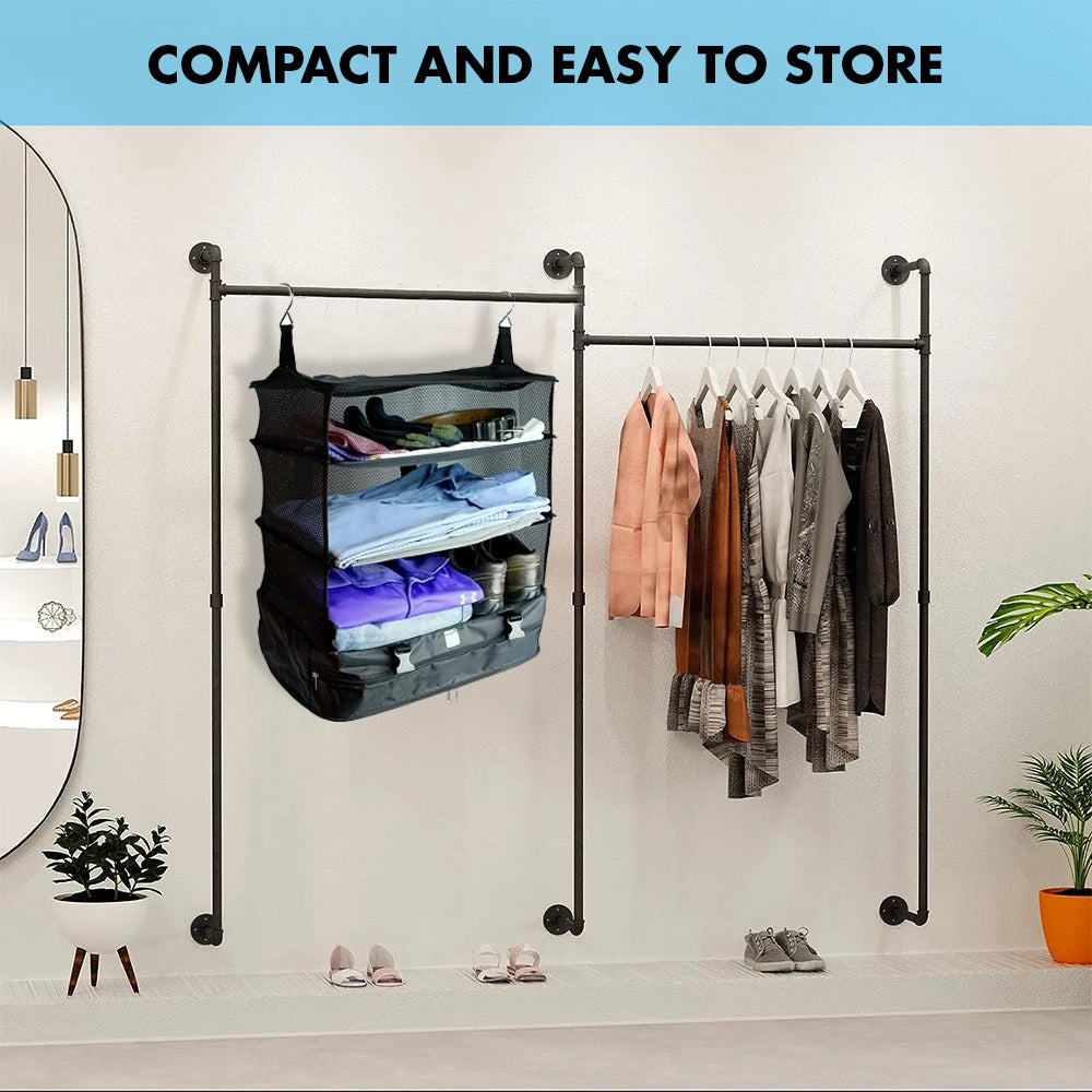 Vagooz Foldable 3 Shelf Travel Camping Organizer with Hook 6