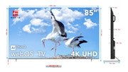 EMETE 85″ Frameless UHD Smart WebOS TV 3