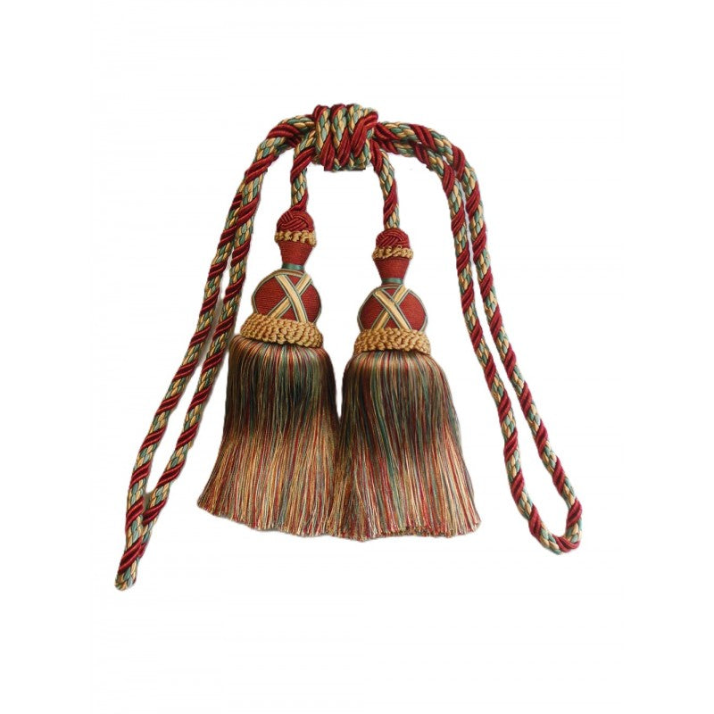 Multi Coloured Double Tassel Curtain Tieback