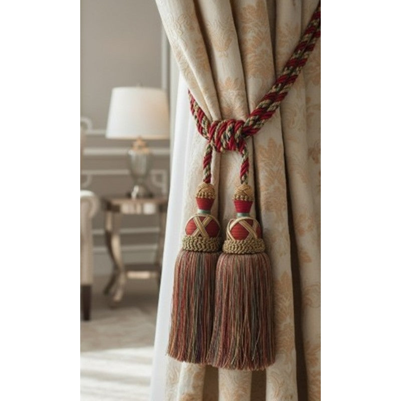 Multi Coloured Double Tassel Curtain Tieback 3