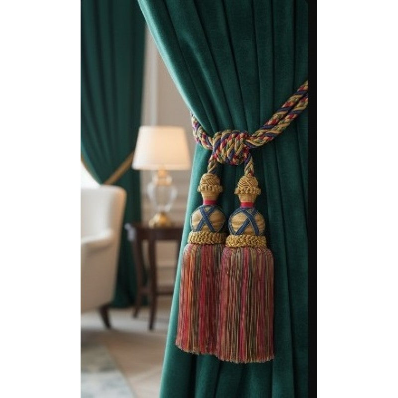 Multi Coloured Double Tassel Curtain Tieback 3