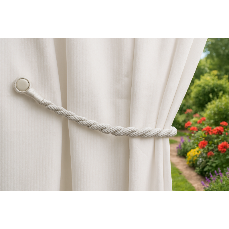 Magnetic weaved rope tieback Beige 3