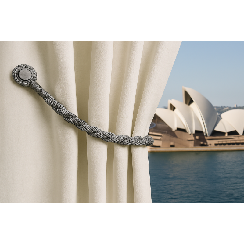 Magnetic weaved rope tieback Grey 3